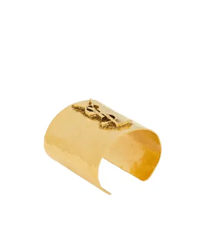 Saint Laurent Cassandre Cuff In Metal