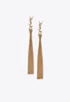 Saint Laurent Cassandre Dangling Earrings In Gold