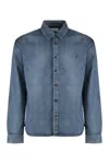 Saint Laurent Casual Denim Long Sleeve Shirt In Blue