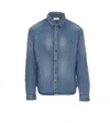 Saint Laurent Casual Denim Long Sleeve Shirt In Blue