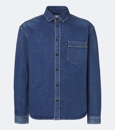 Saint Laurent 'cassandre' Denim Shirt In Blue