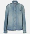Saint Laurent Cassandre Denim Shirt In Blue