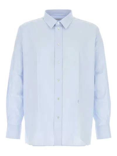 Saint Laurent Cassandre-detail Oxford Shirt In Blue