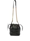 Saint Laurent Cassandre Diamond-pattern Bucket Bag In Black