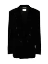 Saint Laurent Cassandre Double-breasted Jacket Jackets Black In Black