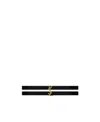 Saint Laurent Cassandre Double-strand Leather Bracelet In Black