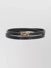 Saint Laurent Cassandre Double Wrap Bracelet In Leather And Metal Accessories
