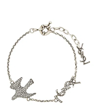 Saint Laurent Cassandre Dove Bracelet In Metallic
