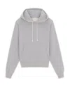 Saint Laurent Cassandre Embroidered Cotton Hoodie In Gray