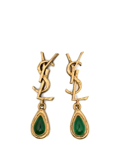 Saint Laurent Cassandre Drop Earrings In Gold