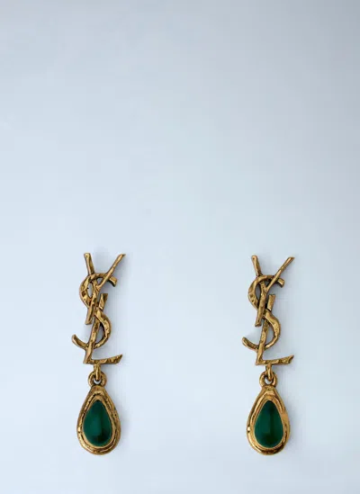 Saint Laurent Cassandre Drop Earrings In Gold