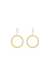 Saint Laurent Cassandre Pendant Hoop Earrings In Yellow