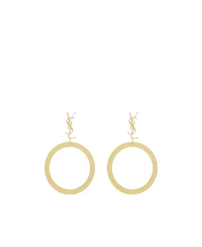 Saint Laurent Cassandre Drop Earrings In Yellow
