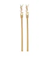 Saint Laurent Cassandre Tassel Metal Earrings In Gold