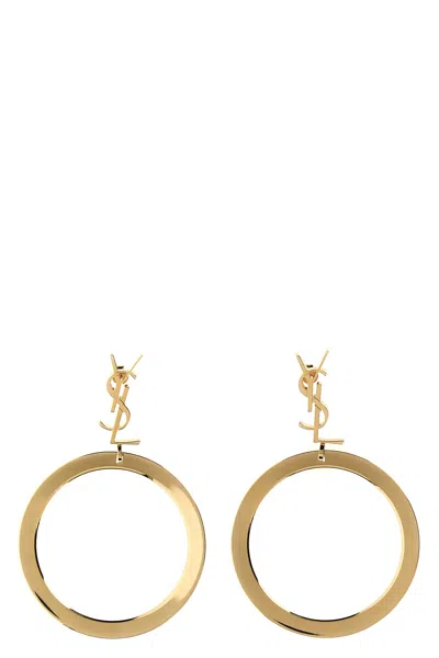 Saint Laurent 'cassandre' Earrings In Gold