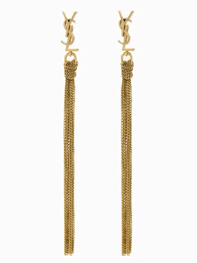 Saint Laurent Cassandre Earrings In Gold