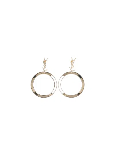 Saint Laurent 'cassandre' Earrings In Gold