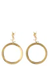 Saint Laurent Cassandre Pendant Hoop Earrings In Gold