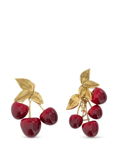 Saint Laurent Cassandre Earrings In Red