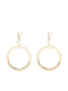 Saint Laurent Cassandre Earrings With Metal Circle Pendant In Gold