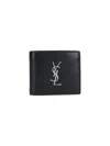 Saint Laurent Monogram Leather Wallet In Black