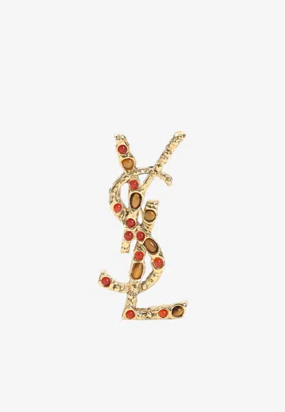 Saint Laurent Cassandre Embellished Brooch