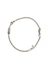 Saint Laurent Cassandre Embellished Chain Bracelet In Silver