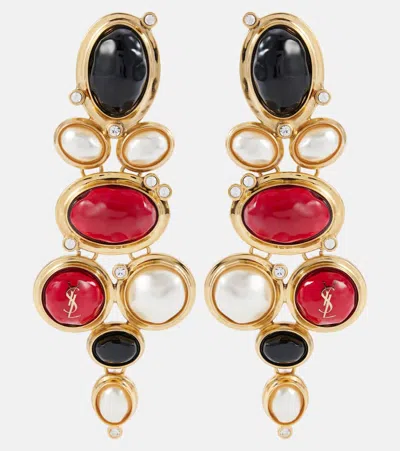 Saint Laurent Verzierte Ohrringe Cassandre In Multicolor
