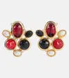 Saint Laurent Cassandre Embellished Earrings In Multicoloured