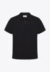 SAINT LAURENT CASSANDRE EMBROIDERED BOXY POLO T-SHIRT