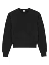 Saint Laurent Cassandre Crewneck Knitwear Ribbed Trims In Black