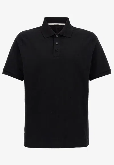 SAINT LAURENT CASSANDRE EMBROIDERED POLO T-SHIRT