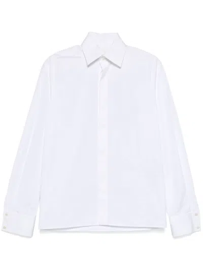 Saint Laurent Cassandre-embroidered Shirt In White
