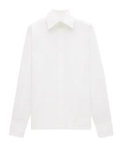 Saint Laurent Cassandre-embroidered Shirt In White