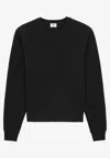 Saint Laurent Certified Cotton Sweatshirt With Cassandre Embroidery In Black
