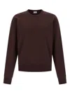 Saint Laurent Cassandre Embroidered Sweatshirt In Brown