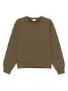 Saint Laurent Cassandre-embroidered Sweatshirt In Green