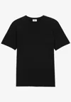 Saint Laurent Cassandre Embroidered T-shirt In Black