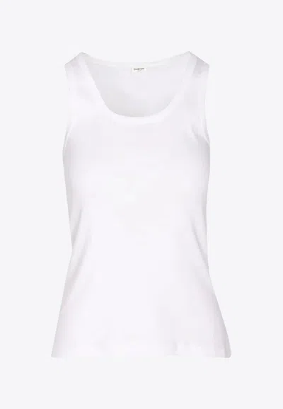 SAINT LAURENT CASSANDRE EMBROIDERED TANK TOP