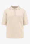 Saint Laurent Wool Polo Shirt In Beige