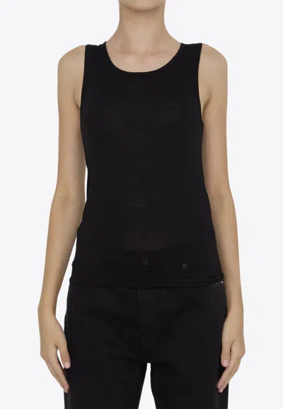 SAINT LAURENT CASSANDRE EMBROIDERED WOOL TANK TOP