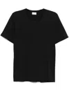 Saint Laurent Cassandre Embroidery Cotton T-shirt In Black