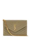 Saint Laurent Ysl Monogram Small Flap Wallet In Smooth Leather In Brown
