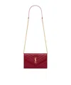 Saint Laurent Cassandre Envelope Chain Wallet In Red