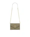Saint Laurent Cassandre Envelope Chain Wallet In Lambskin