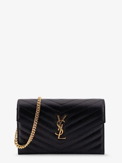 Saint Laurent Cassandre Envelope Clutch Crossbody  Bag With Chain In White