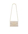 Saint Laurent Cassandre Envelope Leather Chain Wallet In Nude