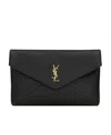 Saint Laurent Cassandre Envelope Pouch In Black
