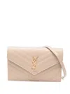 Saint Laurent Cassandre Envelope Shoulder Bag In Neutral