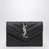 Saint Laurent Cassandre Envelope Small Wallet In Brown